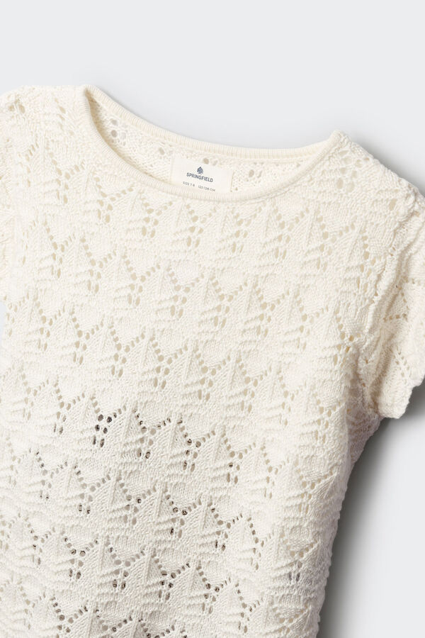 Springfield Kids Top para menina em crochet bege