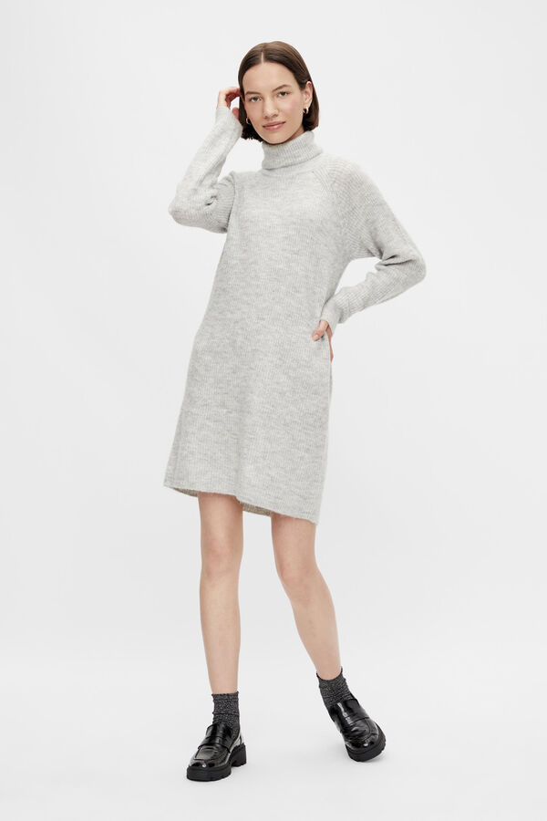 Pieces Vestido curto de malha cinzento