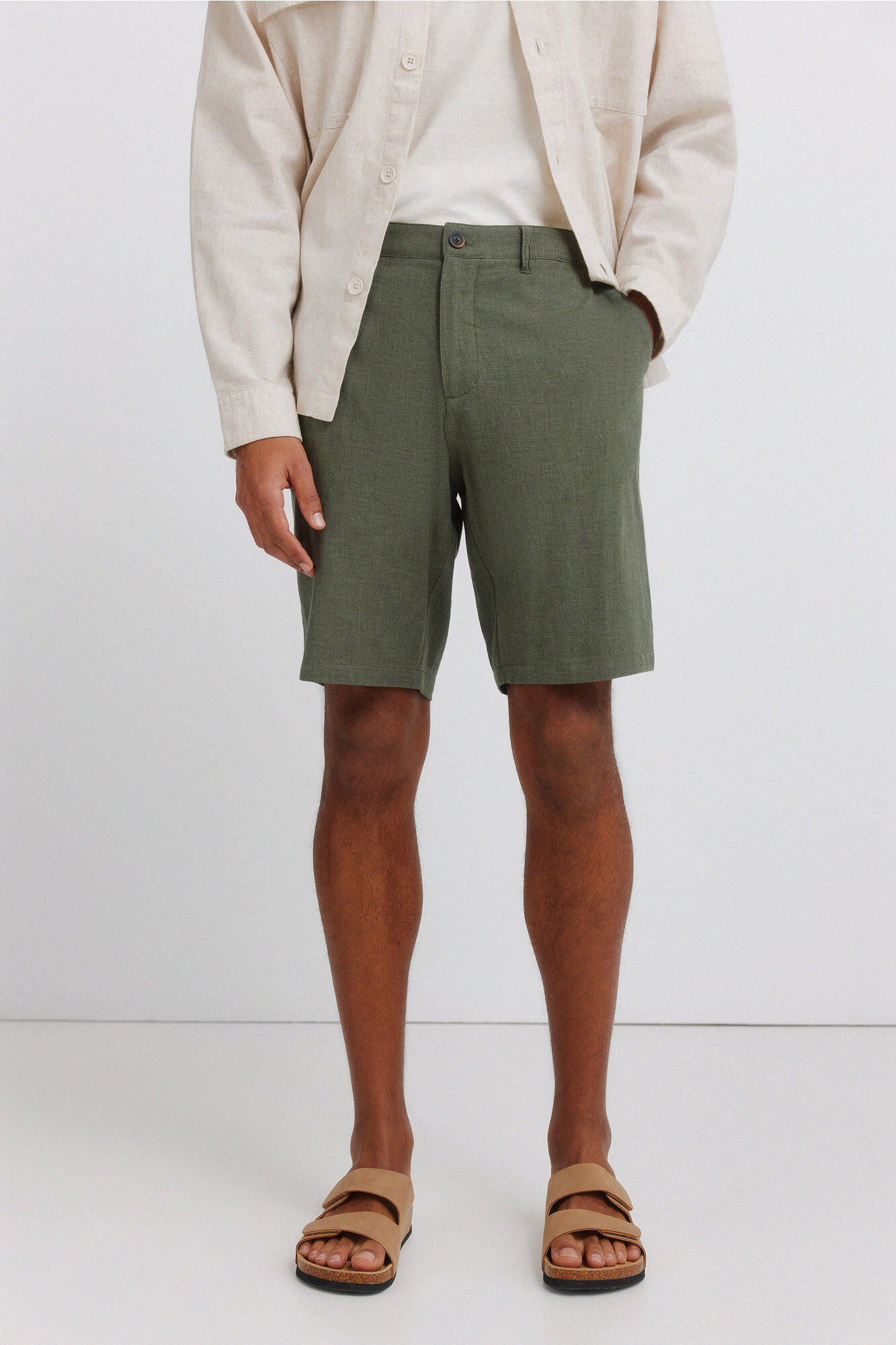 Springfield Bernuda dobby lino comfort fit