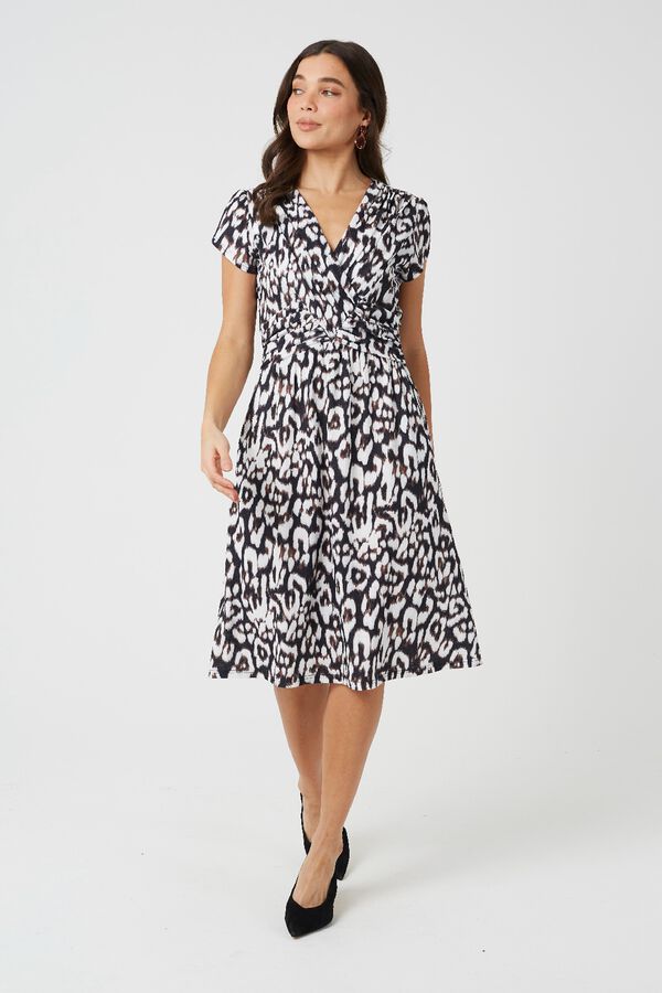 Brave Soul Vestido con estampado leopardo estampado