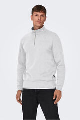Only & Sons Sweatshirt com fecho-&eacute;clair cinzento