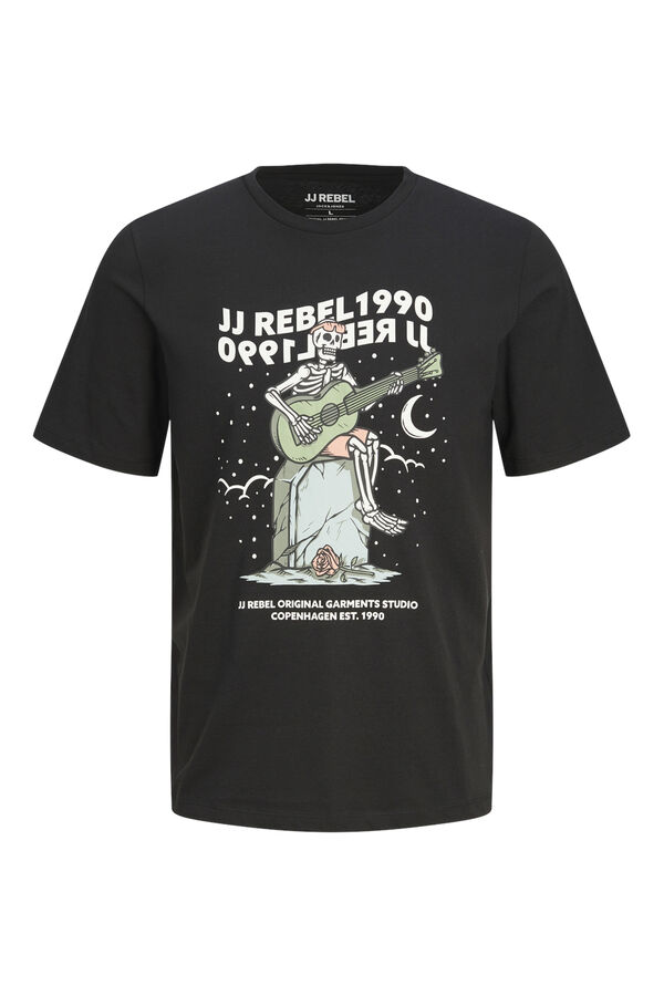 JJ REBEL Camiseta regular fit estampada negro