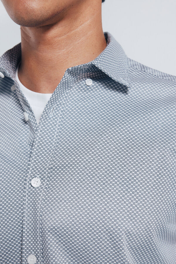 Springfield Camisa popel&iacute;n micro estampado blanco