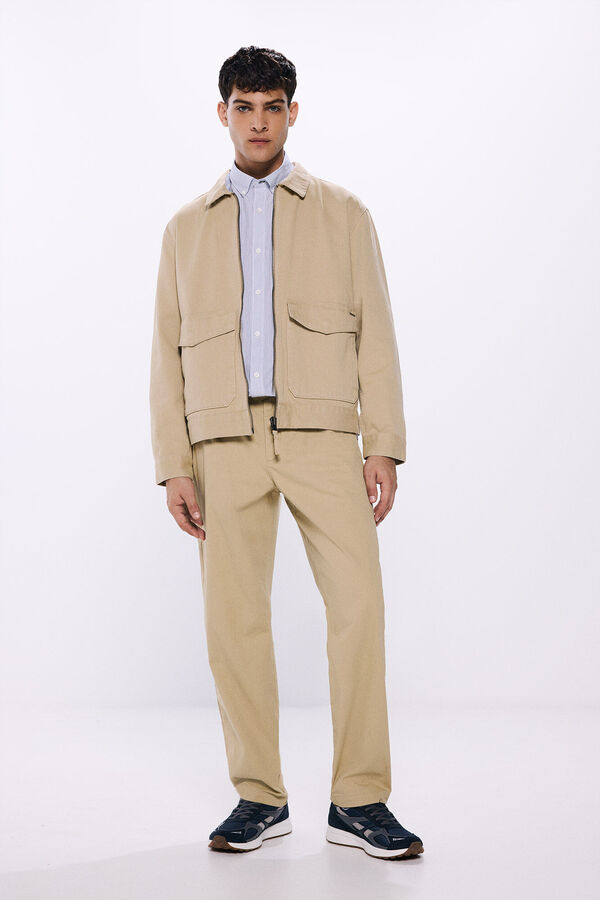 Springfield Cazadora algod&oacute;n lavada beige