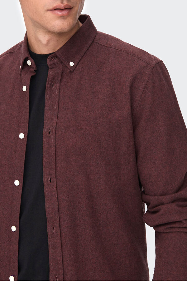 Only & Sons Camisa de manga comprida vermelho
