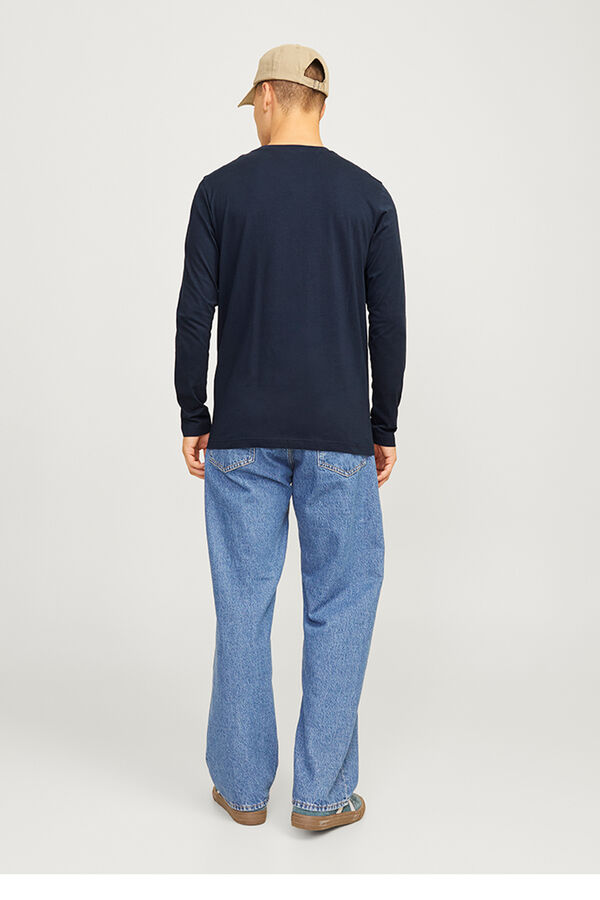 Jack & Jones Camiseta est&aacute;ndar fit manga larga azul