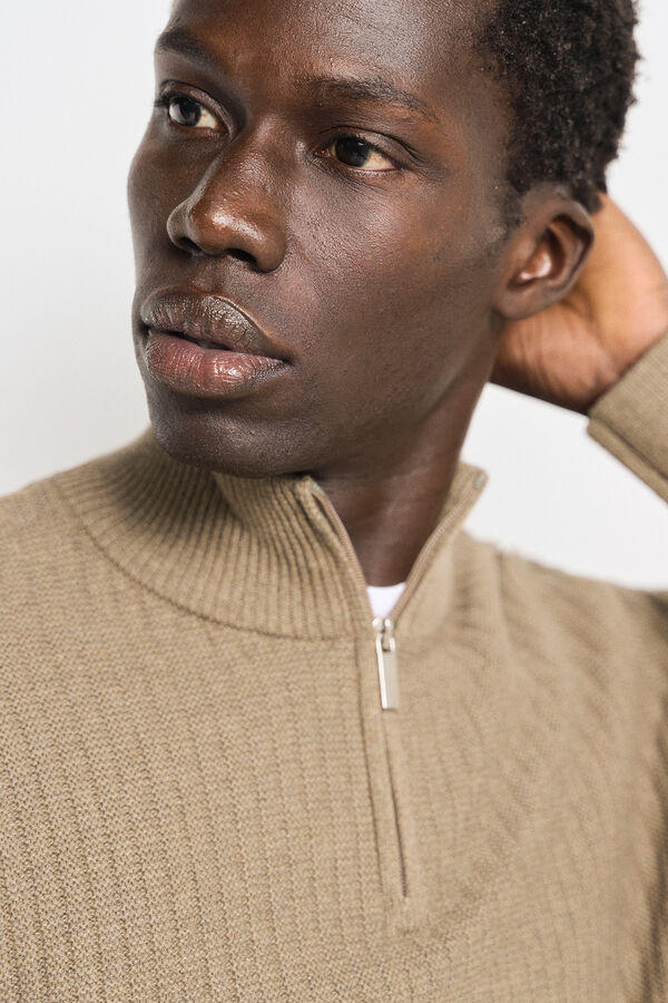 Springfield Su&eacute;ter estruturado com fecho-&eacute;clair cru