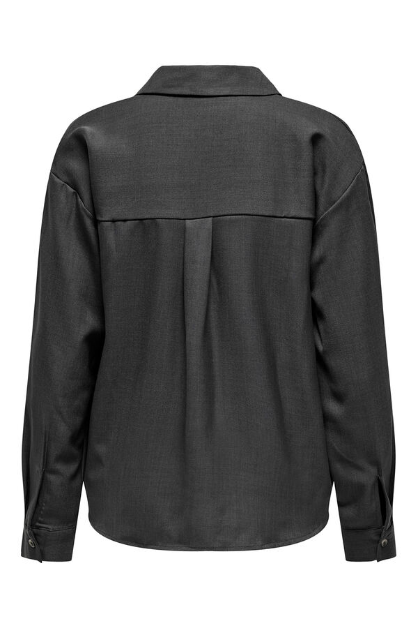 JDY Camisa manga comprida flu&iacute;da cinzento