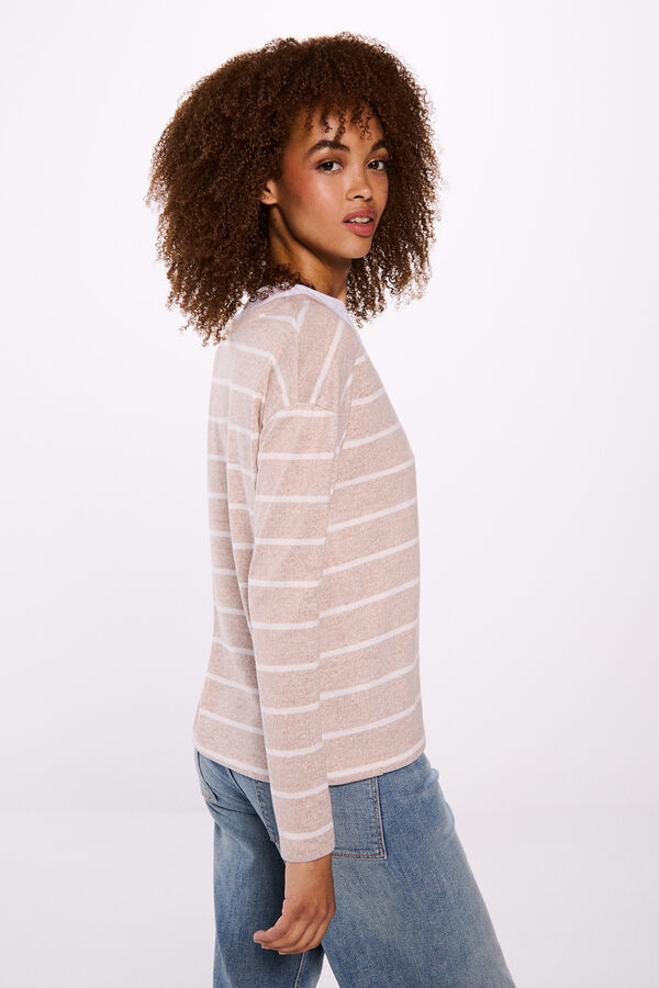 Springfield Camiseta combinada tacto suave nude