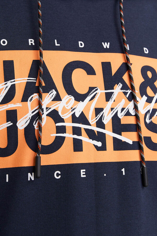 Jack & Jones Sweatshirt com capuz e ajuste padr&atilde;o azul