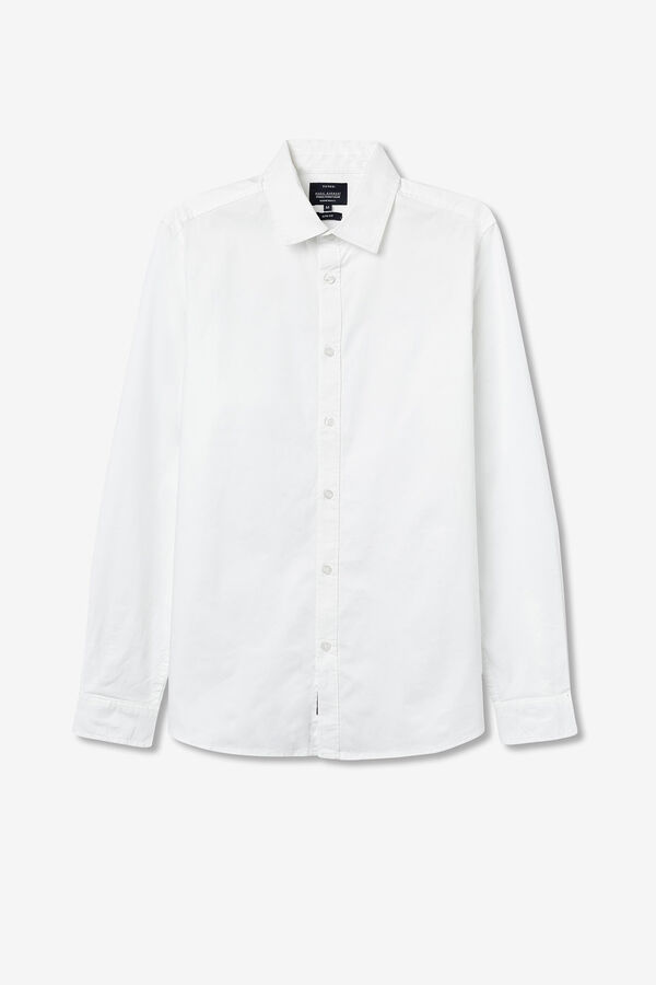 Tiffosi Camisa Slim Fit Popel&iacute;n blanco