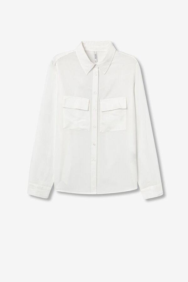 Tiffosi Camisa esvoa&ccedil;ante com bolsos bege