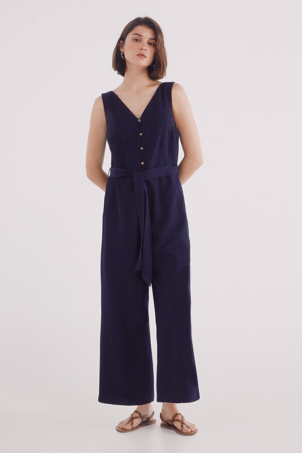 Springfield Mono tirantes algod&oacute;n lino azul