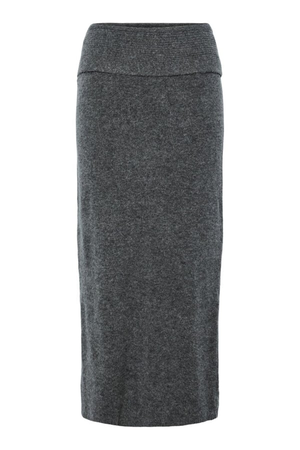 Pieces Falda larga con dobladillo gris