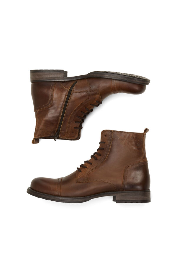 Jack & Jones Botas de pele com atacadores cru
