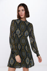 Springfield Vestido Corto Estampado Boho azul