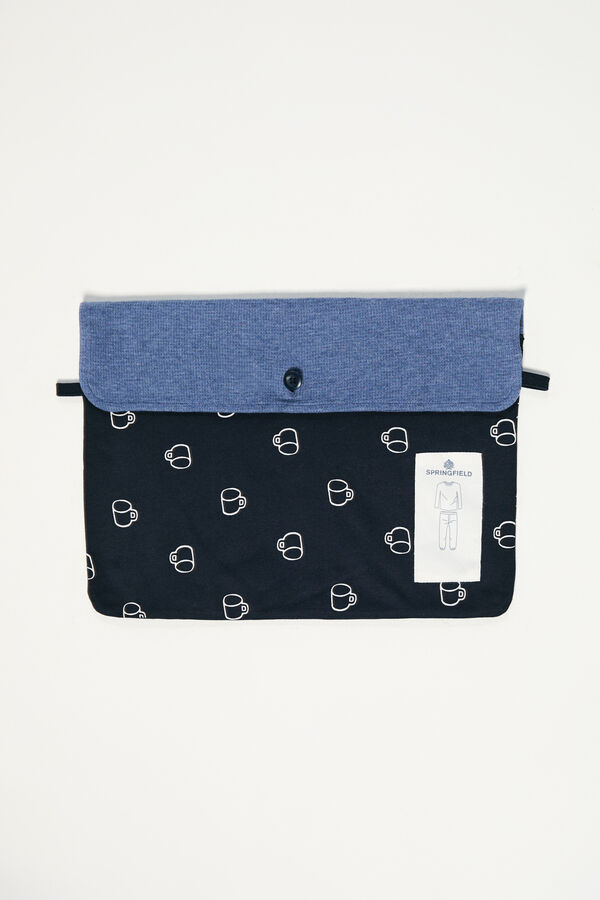 Springfield Pijama largo waffle caf&eacute; azul