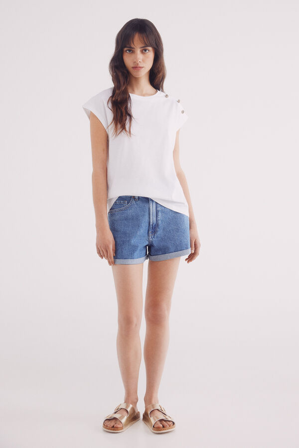 Springfield Camiseta botones hombros blanco