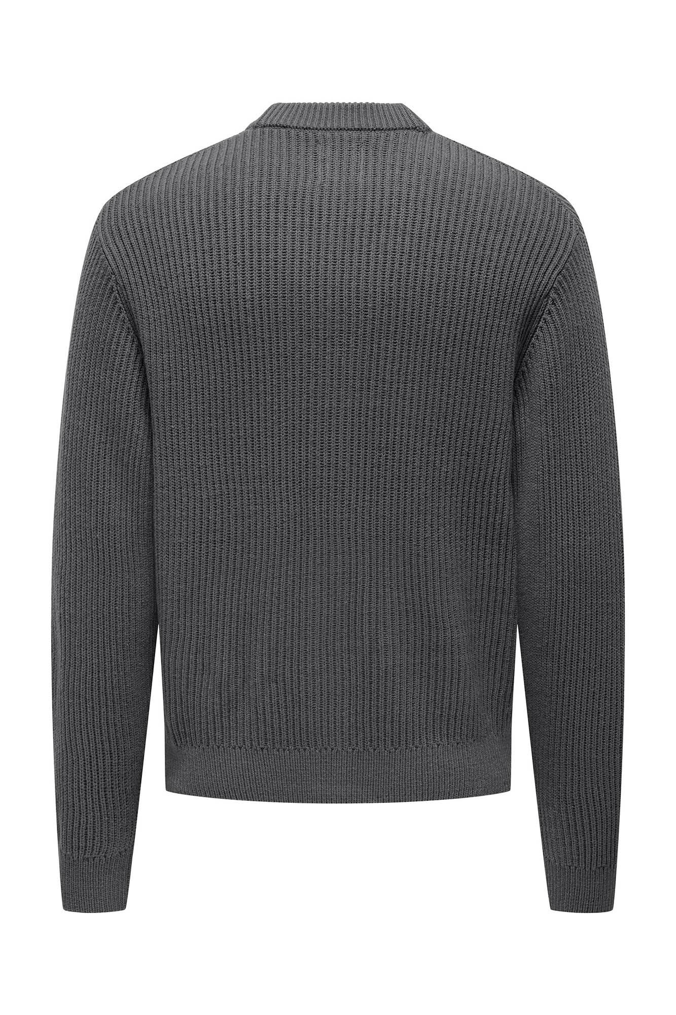 Only & Sons Cardig&atilde; masculino de malha com gola em V