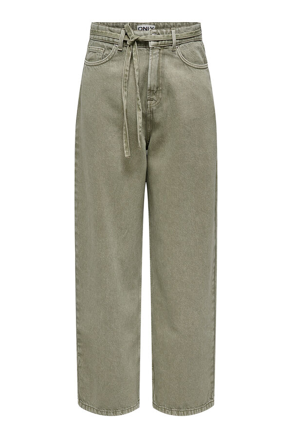 Only Pantalón recto MOM verde