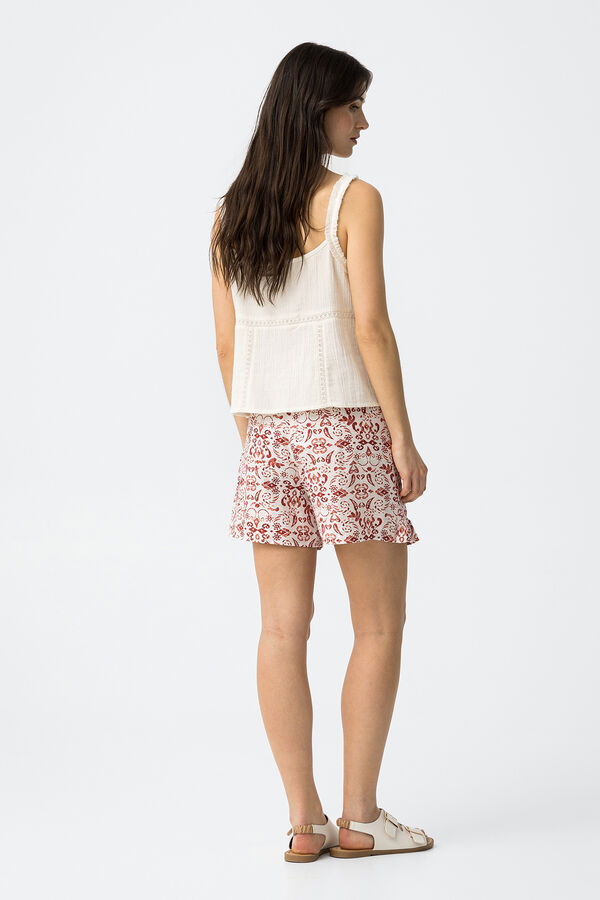 Tiffosi Saia-shorts estampada vermelho