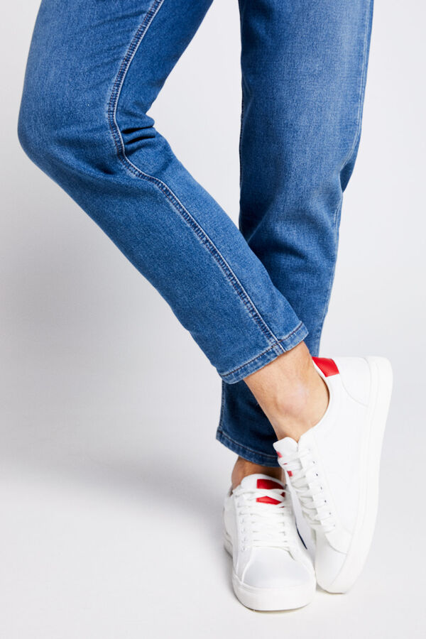 Springfield Jeans comfort slim crop lavado medio azul medio