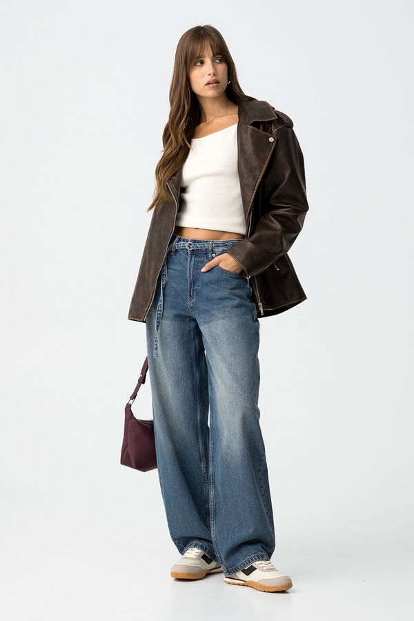 Tiffosi Jeans Ava Balloon Fit con Cintur&oacute;n azul