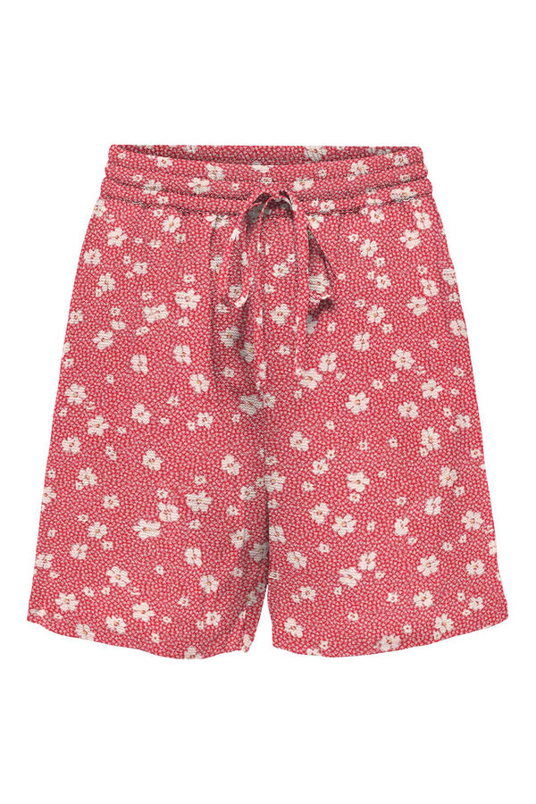 Only Pantal&oacute;n corto cintura el&aacute;stica rojo