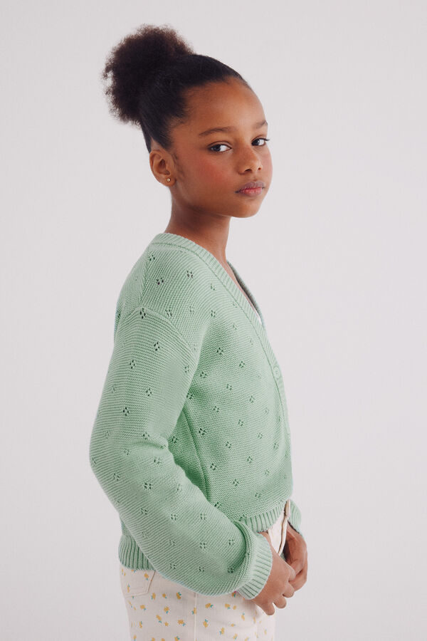 Springfield Kids Cardigan punto ni&ntilde;a verde