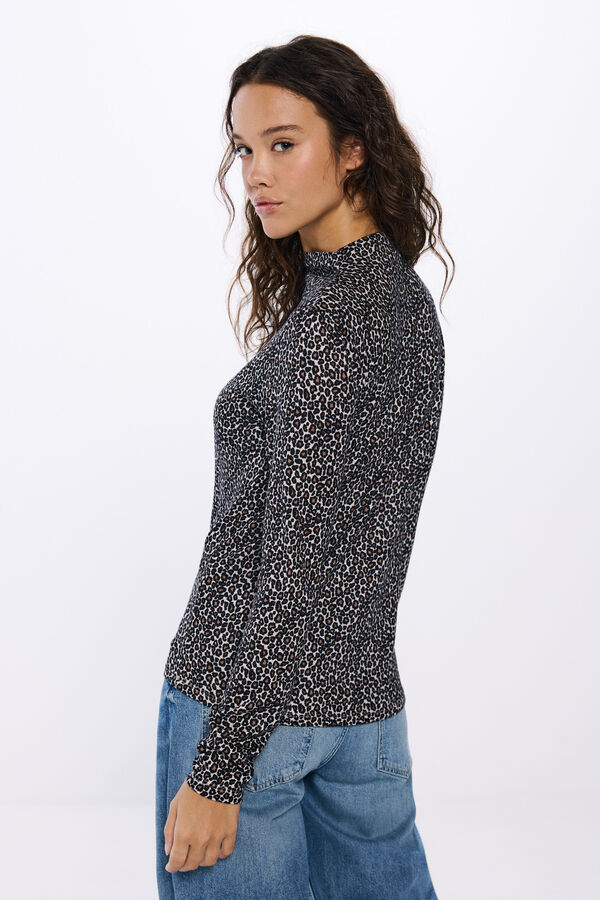 Springfield Camiseta cuello perkins tacto suave tostado