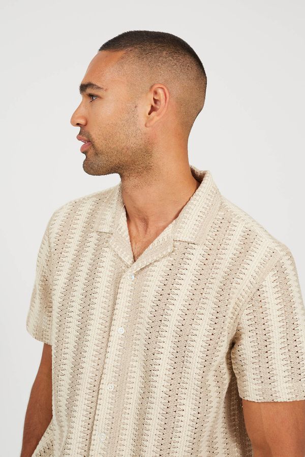Brave Soul Camisa de manga curta bege
