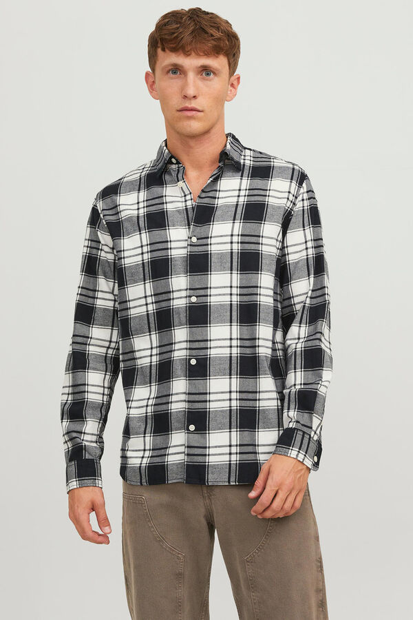 Jack & Jones Camisa xadrez comfort fit branco