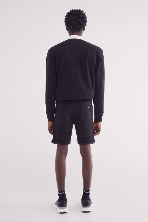 Springfield Bermuda vaquera b&aacute;sica negra slim fit negro