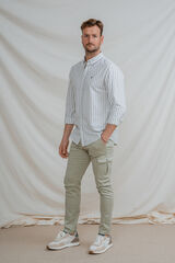 Celopman Pantal&oacute;n slim cargo con pinzas verde