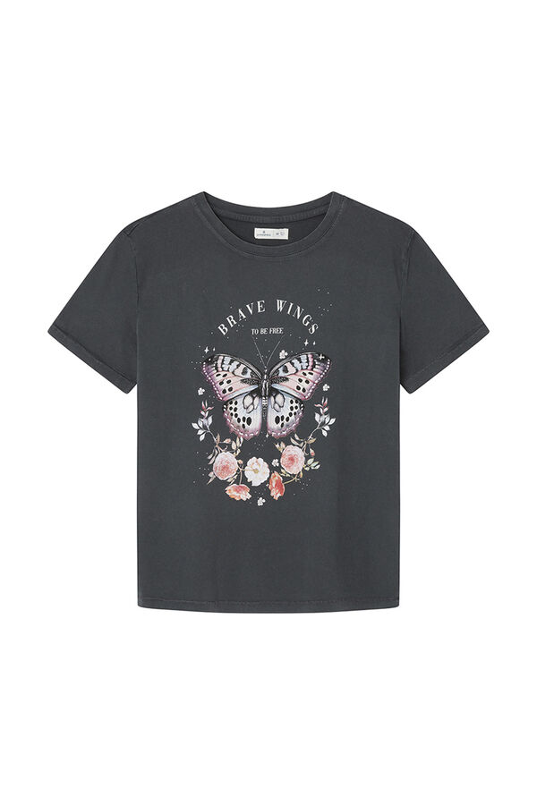 Springfield Camiseta gr&aacute;fica algod&oacute;n gris