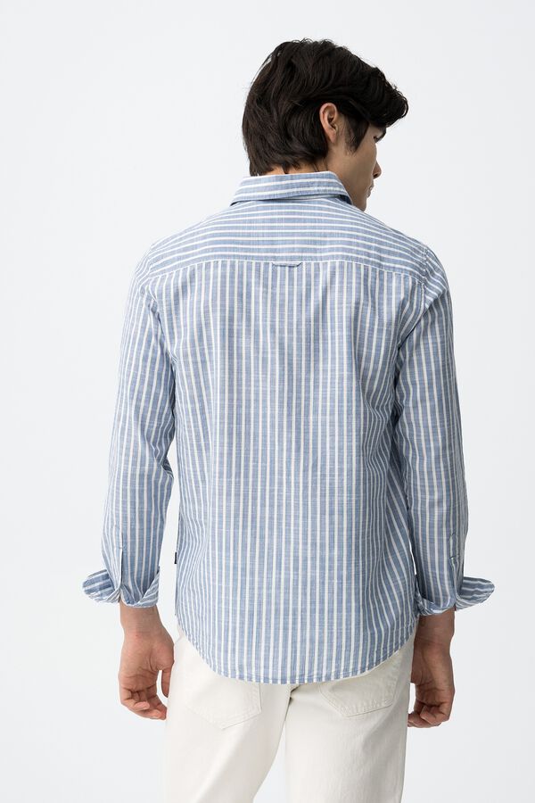 Tiffosi Camisa riscas branca azul