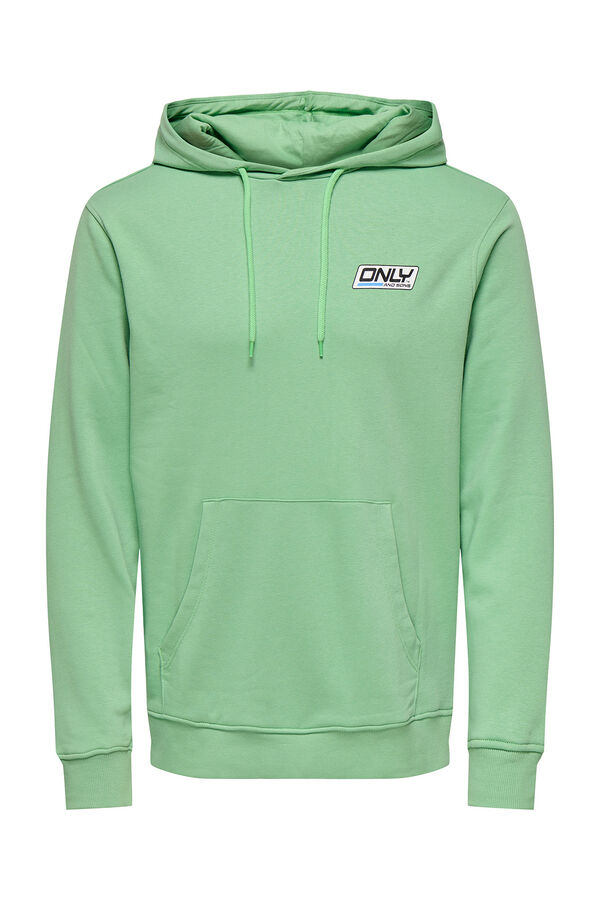 Only & Sons Herren-Sweatshirt mit regular fit Kapuze. verde