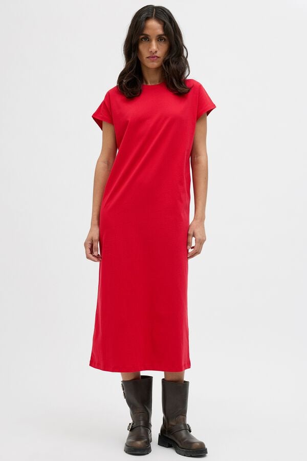 Jack & Jones Vestido longo T-shirt vermelho