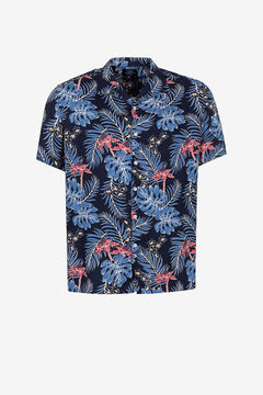 Springfield Camisa Relaxed Fit Estampado Tropical navy