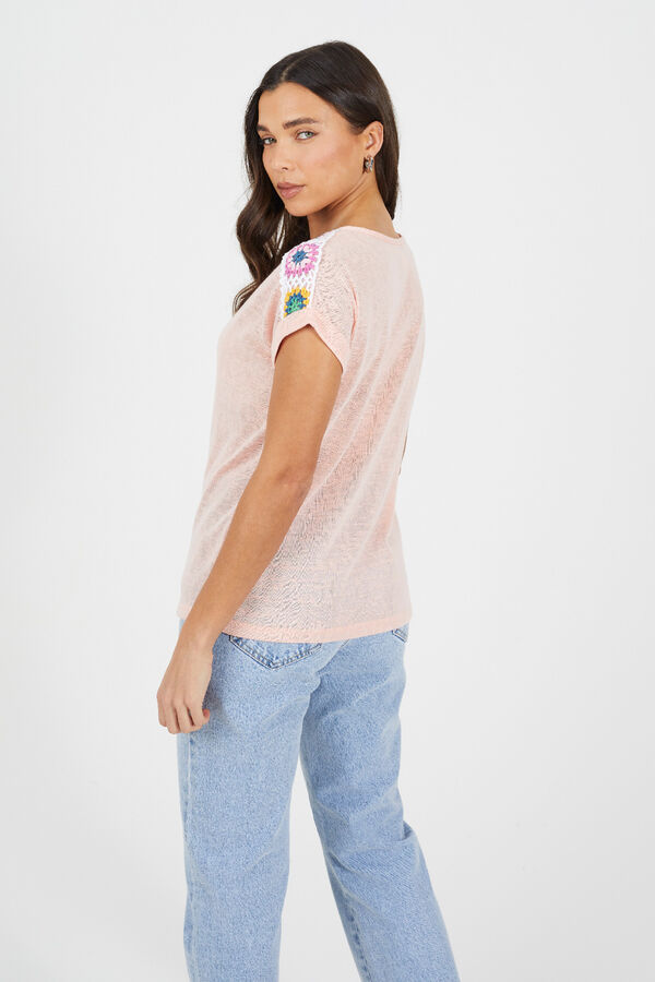 Brave Soul T-shirt de manga curta e crochet borgonha