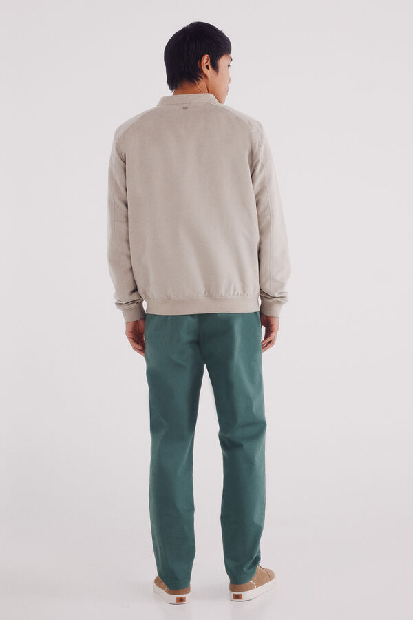 Springfield Calças calças chino leves e justas verde