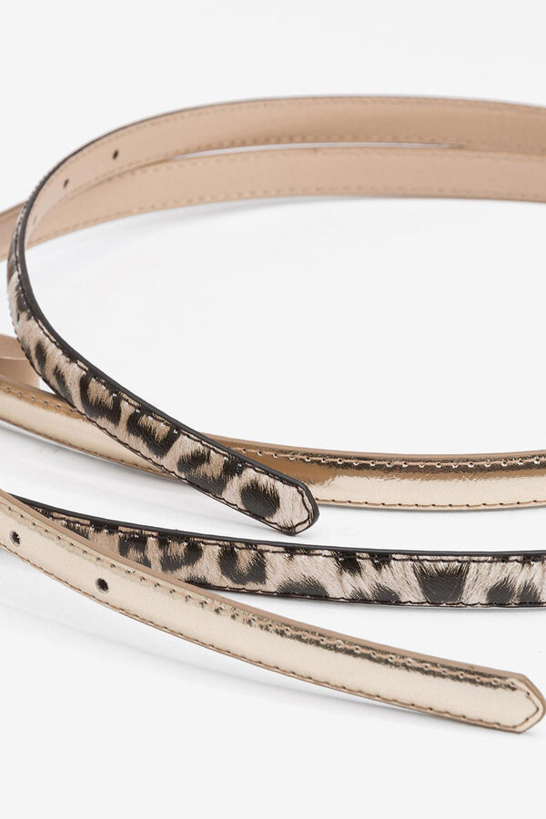 Tiffosi Pack de dos cinturones estampado leopardo amarillo