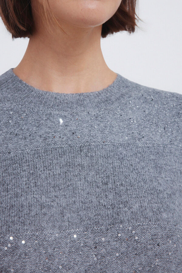 Springfield Jersey rayas lentejuelas negro