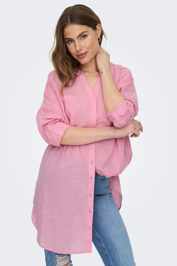 Only Camisa flu&iacute;da rosa