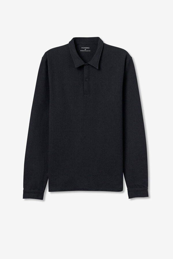 Tiffosi Polo Piqué de Manga Larga azul