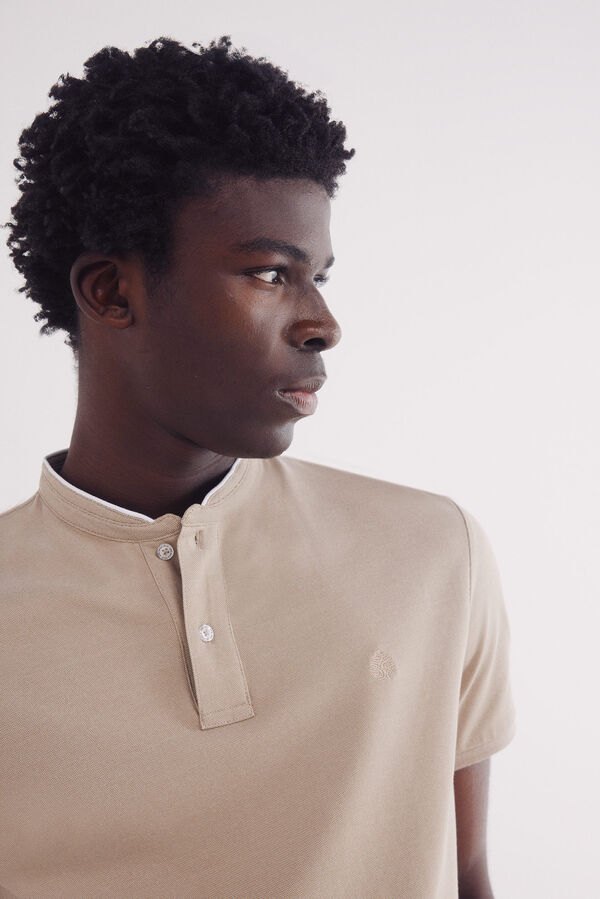 Springfield Polo piqué mao oxford slim fit beige