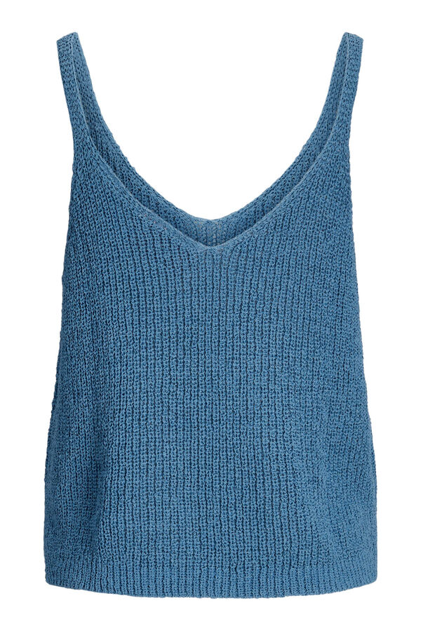 Jack & Jones Top de al&ccedil;as de malha fina azul