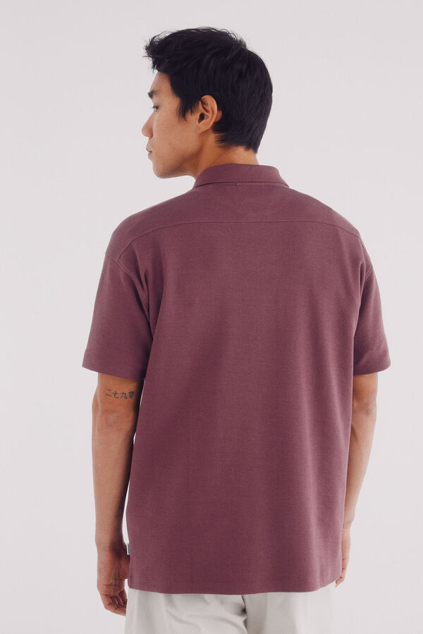 Springfield Camisa pólo waffle de regular fit vermelho