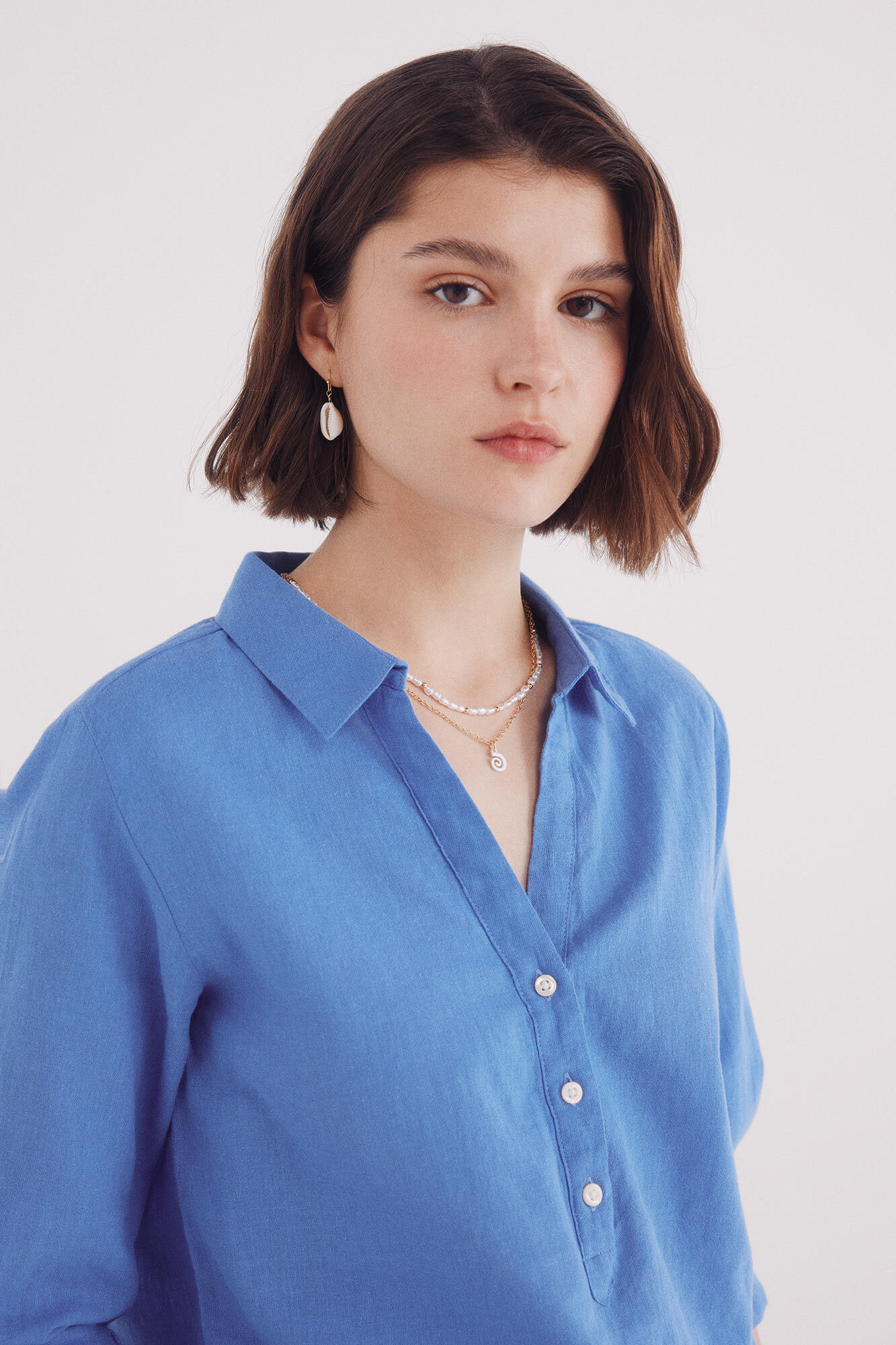 Springfield Blusa camiseta linho linho