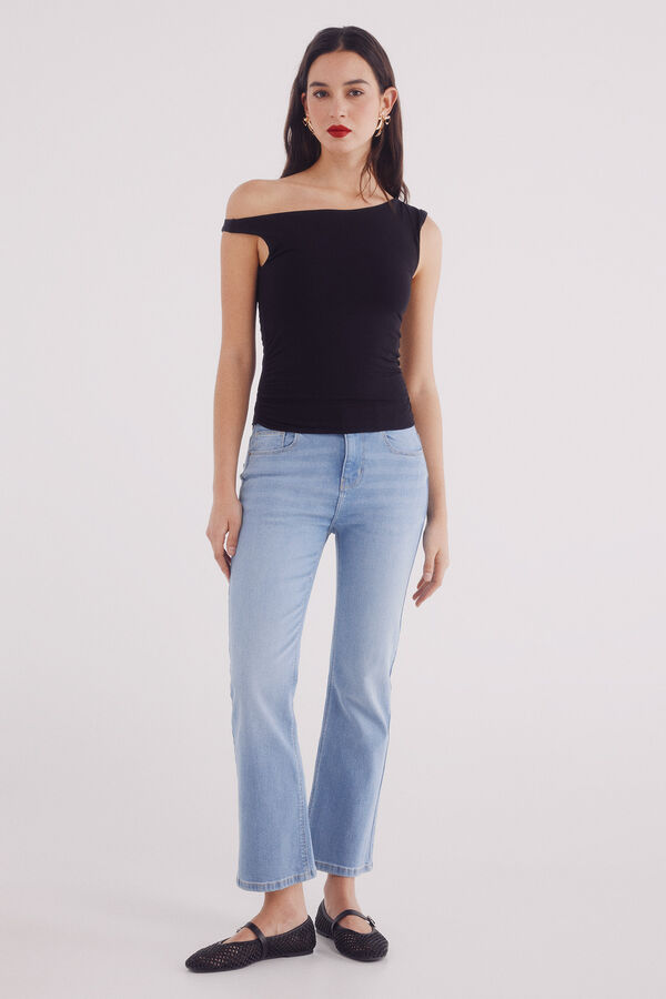 Springfield Top assim&eacute;trico liso preto